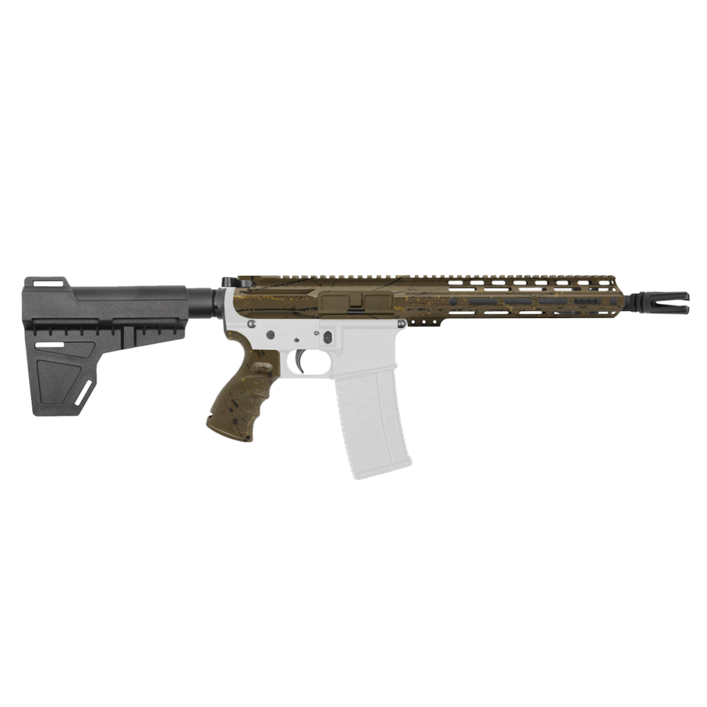 AR15 .223/5.56 10" Barrel W/ 10'' Handguard ''FDE SPLATTER MARK II